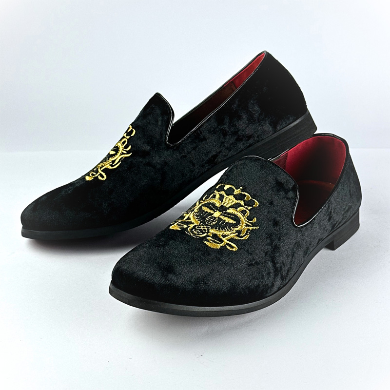 Picture of Premium Embroidered Velvet Slip-On (Black)