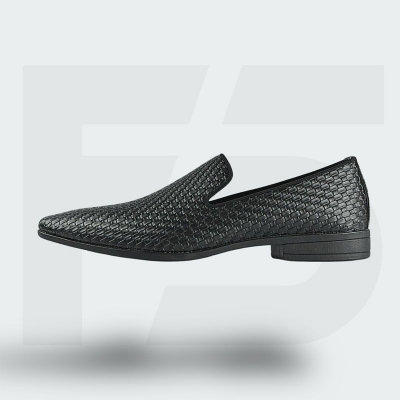 Picture of Handcrafted Weaved Leather Dress Loafer (Black)