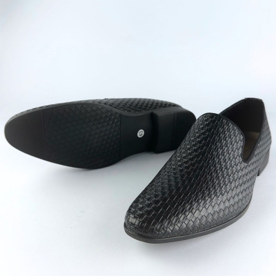 Picture of Handcrafted Weaved Leather Dress Loafer (Black)