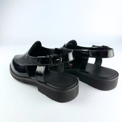 Picture of Peshawari Perforated Leather Sandal (Black)