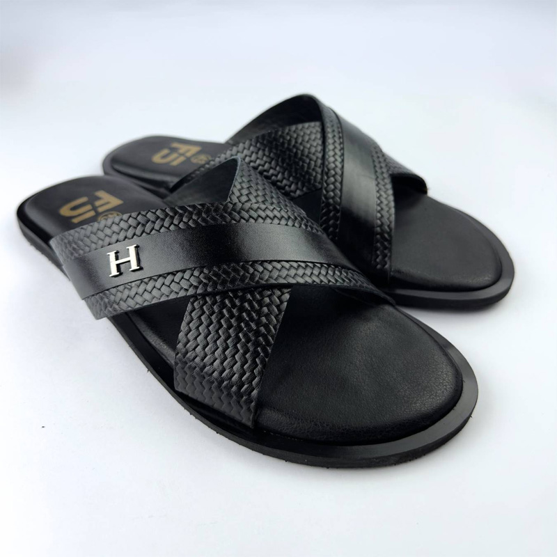 Picture of Classic Cross-Strap Leather Slide