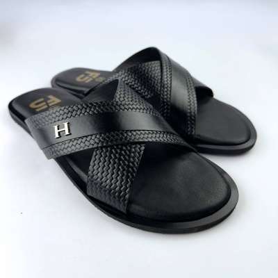 Picture of Classic Cross-Strap Leather Slide