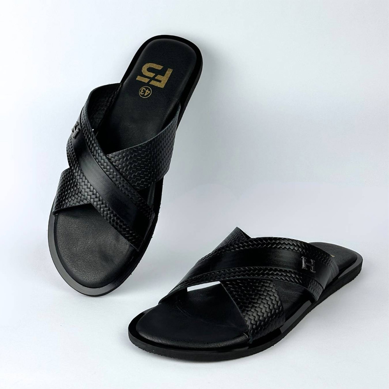 Picture of Classic Cross-Strap Leather Slide