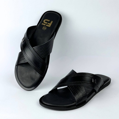 Picture of Classic Cross-Strap Leather Slide