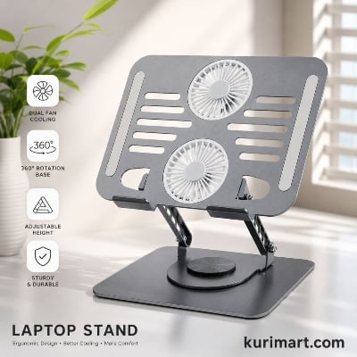 Picture of Ultimate Powerful Laptop Cooling Stand 360° Foldable Design