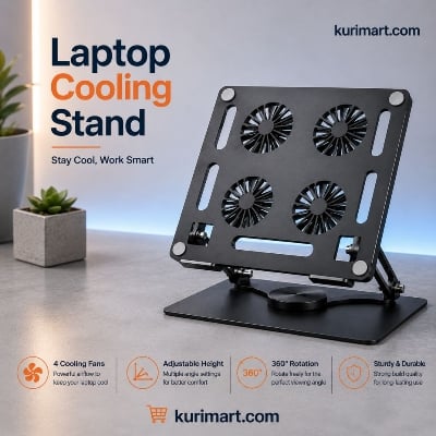 Picture of Boost Performance with YL-912 Laptop Cooling Stand 4 Fans