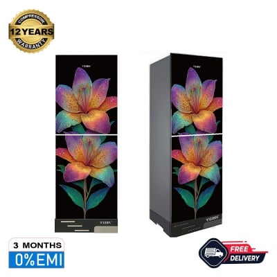 Picture of VISION Glass Door Refrigerator RE-200 Liter Blazing Lily  Top Mount