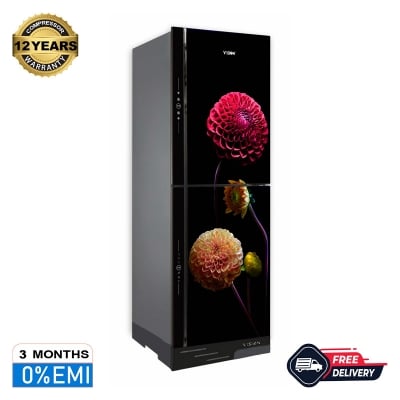 Picture of VISION Glass Door Refrigerator RE-280 Liter Dahlia Flower Top Mount