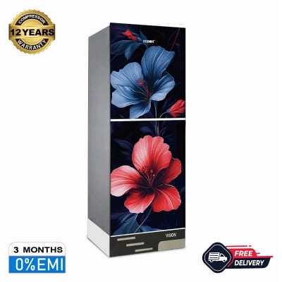 Picture of VISION Glass Door Refrigerator RE-280 Liter RB Hibiscus Top Mount