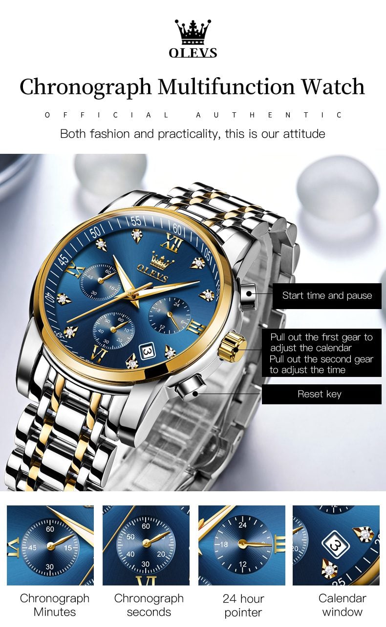 Picture of Olevs 2858 European and American Fashion Waterproof Men's Quartz Watch - Premium Design Timepiece - Exudes Elegance and Reliability