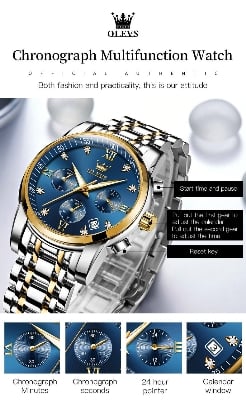 Picture of Olevs 2858 European and American Fashion Waterproof Men's Quartz Watch - Premium Design Timepiece - Exudes Elegance and Reliability