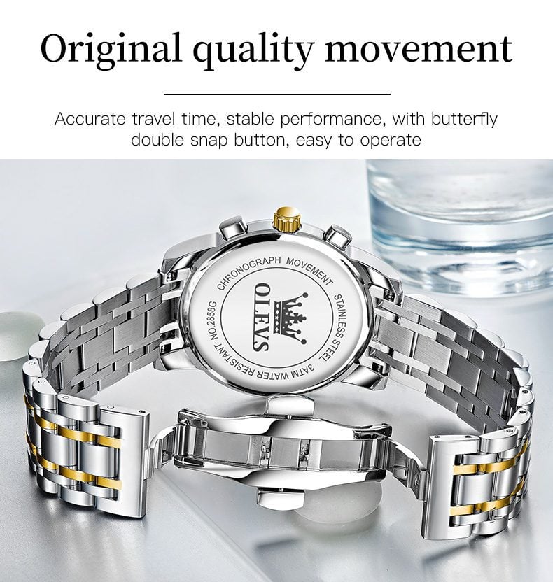 Picture of Olevs 2858 European and American Fashion Waterproof Men's Quartz Watch - Premium Design Timepiece - Exudes Elegance and Reliability
