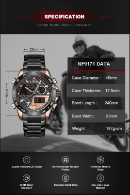 Picture of NAVIFORCE NF9171 Stainless Steel Dual Wrist Watch for Men