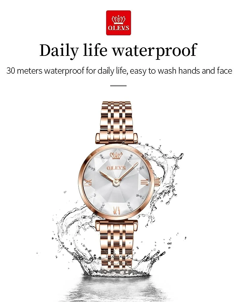 Picture of Olevs 6642  Diamon Mirror Wrist Watch for Women