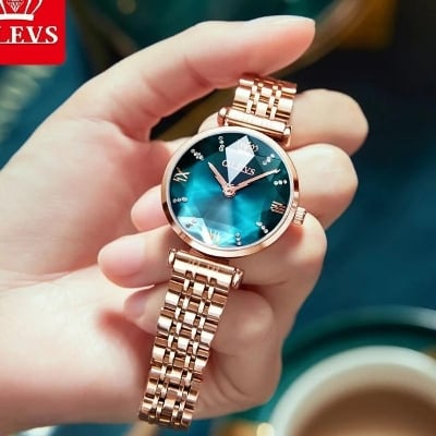Picture of Olevs 6642  Diamon Mirror Wrist Watch for Women