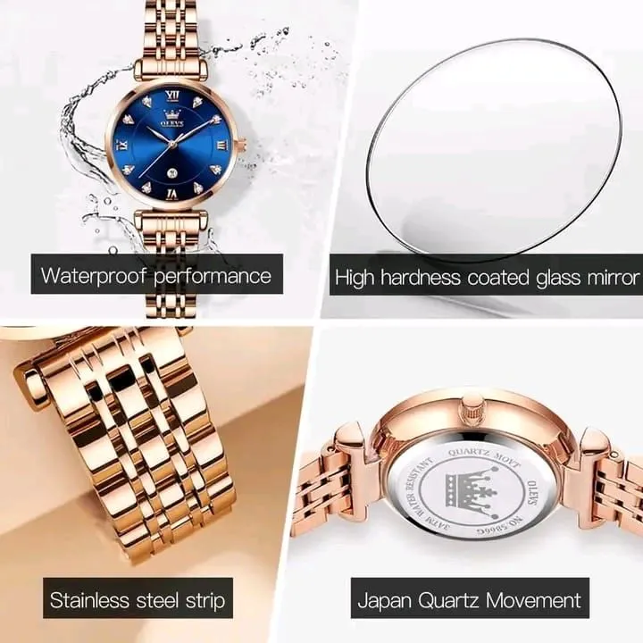 Picture of Olevs 5866 Watch For Women Brand New Ladies Fashion Quartz Watch Waterproof High-End Ladies Watch Stainless Steel Strap Date Clock Ladies