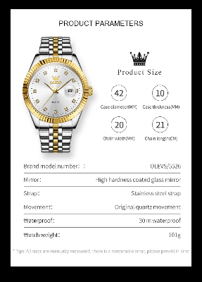 Picture of Olevs 5526 Luxury Diamond Quartz Watch for Men