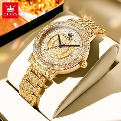 Picture of OLEVS 9904 Watch For Women  Waterproof Original Luxury Full Diamond Stainless Steel Elegant Luminous Gift For Girlfriend 9904