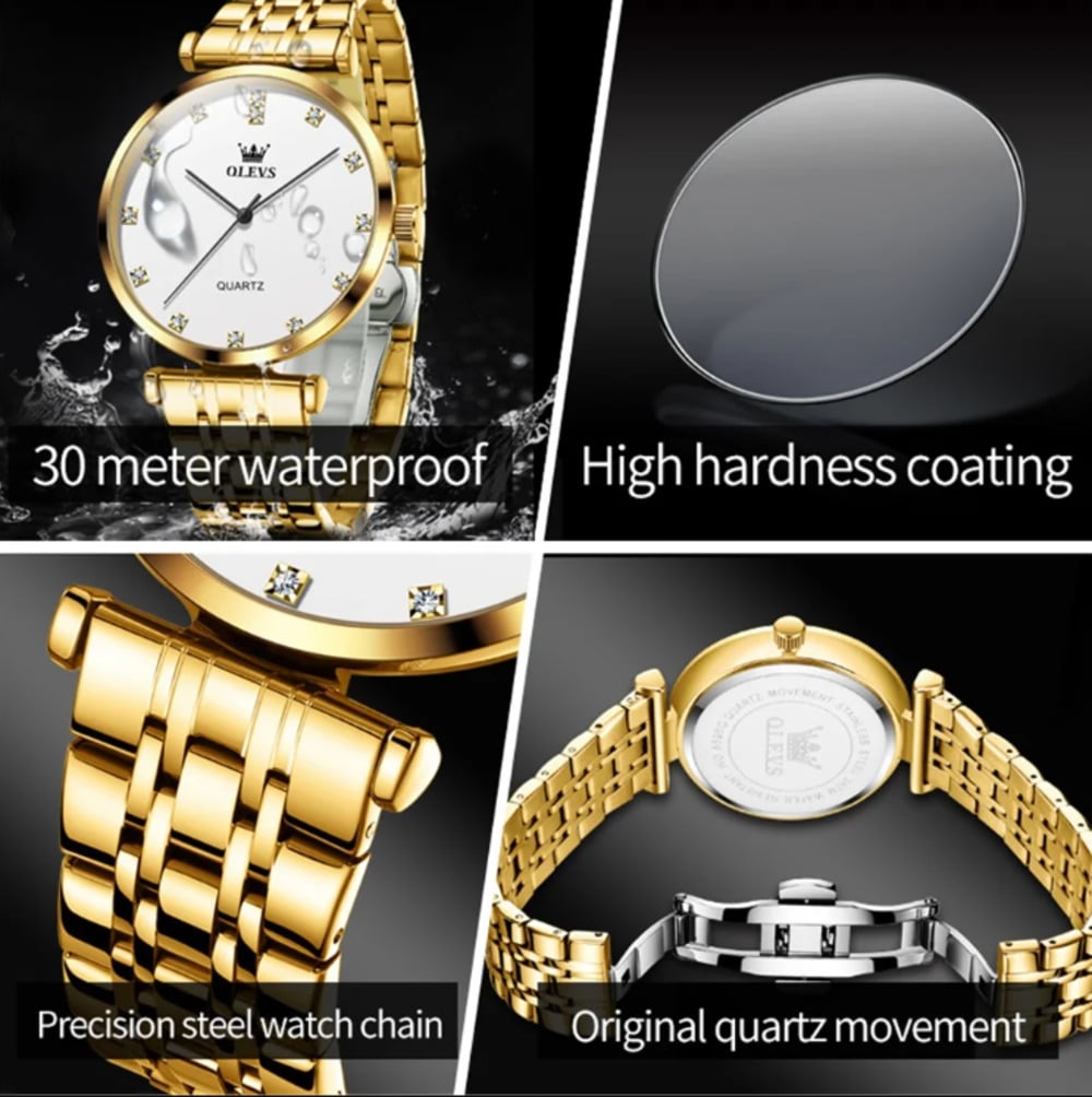 Picture of OLEVS 5596 Men's Watches Simple Fashion Original Quartz Watch for Man Waterproof Stainless Steel Daily Wear Modest Luxury 5596 New