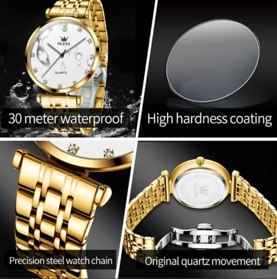 Picture of OLEVS 5596 Men's Watches Simple Fashion Original Quartz Watch for Man Waterproof Stainless Steel Daily Wear Modest Luxury 5596 New