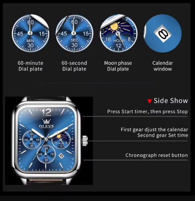 Picture of OLEVS  9914 Original Men's Quartz Watch Moon Phase Business Watches Waterproof Luminous Top Brand Luxury Wristwatch