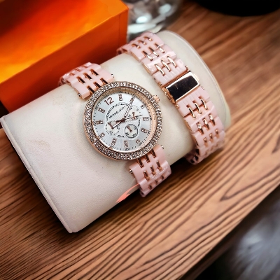 Picture of Michael Kors Women's MK Parker Gold-Tone and White Watch