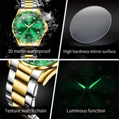Picture of OLEVS 9988 Mens Watch High Quality Sports Waterproof Luminous Green Water Ghost Men Watch Top Luxury Brand Quartz Watch for Men