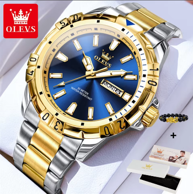 Picture of Olevs 5560 Classic and waterproof watch for men, stainless steel, luminous, week, diving type, original, top brand, fashionable
