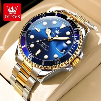 Picture of OLEVS  Luxury Watches Men Waterproof Fashion Sports Watch Stainless Steel Blue Military Quartz Wristwatch Male Clocks