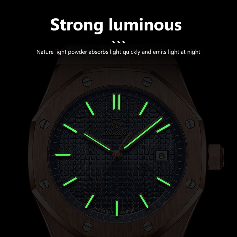 Picture of POEDAGAR 924 Fashion Students Quartz Watch, Waterproof Luminous Calendar Stainless Steel Watch