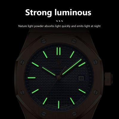 Picture of POEDAGAR 924 Fashion Students Quartz Watch, Waterproof Luminous Calendar Stainless Steel Watch