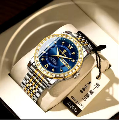 Picture of Binbond 2202 B2202 Casual Watch Life Waterproof Luminous Wristwatches Stainless Steel Belt Fashion Quartz Calendar Watch For Men