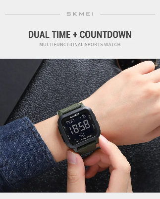 Picture of SKMEI 1894 Men Watch Digital Movement Stopwatch Countdown LED Display Square Shape Watch
