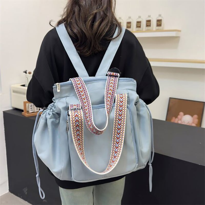 Picture of Multi Functional Diaper Backpack 2 in 1 Large Capacity Travel Mom Bag Light Blue