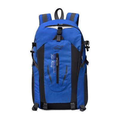 Picture of USB Charging Nylon Outdoor Travel Backpack - blue 