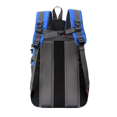 Picture of USB Charging Nylon Outdoor Travel Backpack - blue 