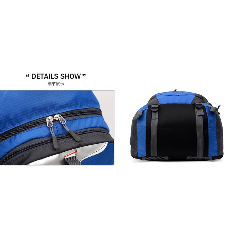 Picture of USB Charging Nylon Outdoor Travel Backpack - blue 