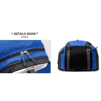 Picture of USB Charging Nylon Outdoor Travel Backpack - blue 