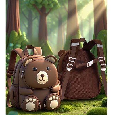 Picture of Jolly Toon Cartoon School Bag - dark brown