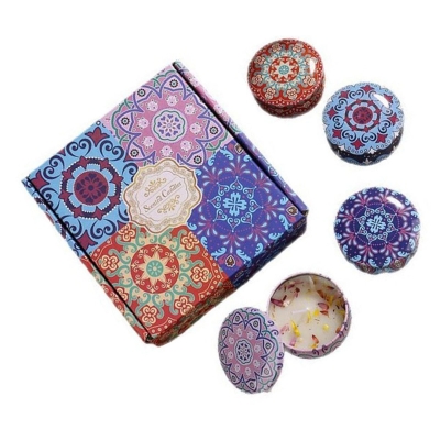 Picture of Lavender Scented Soy Candle Set (4 Pack) Aromatherapy Gift for Women