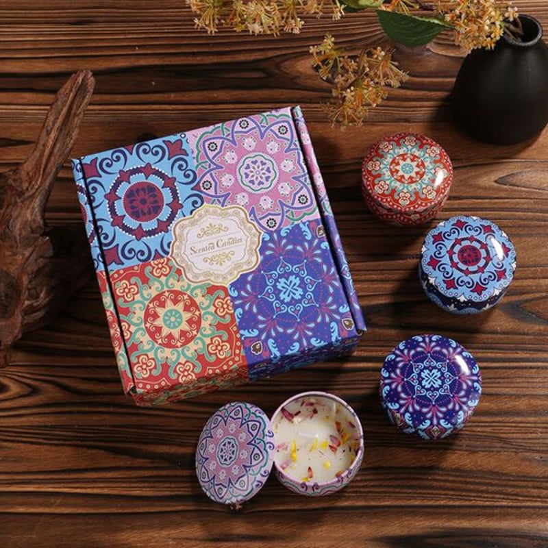 Picture of Lavender Scented Soy Candle Set (4 Pack) Aromatherapy Gift for Women