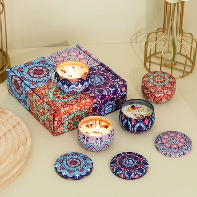 Picture of Lavender Scented Soy Candle Gift Set (4 Pcs) – Long Lasting Aromatherapy for Home