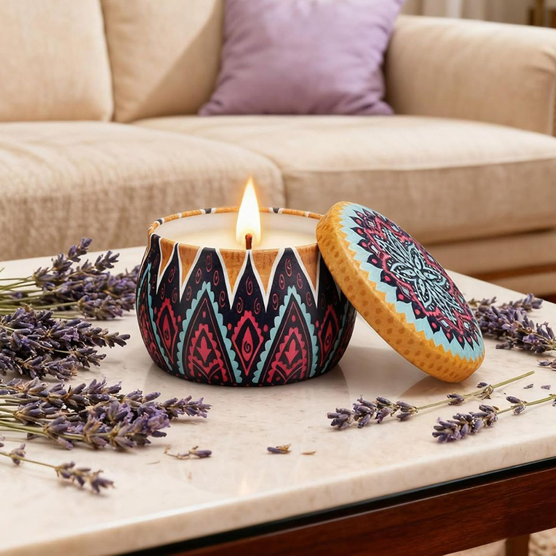 Picture of Lavender Scented Soy Candle Gift Set (4 Pcs) – Long Lasting Aromatherapy for Home