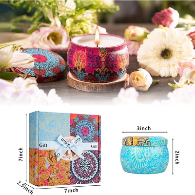 Picture of Lavender Scented Soy Candle Gift Set (4 Pcs) – Long Lasting Aromatherapy for Home