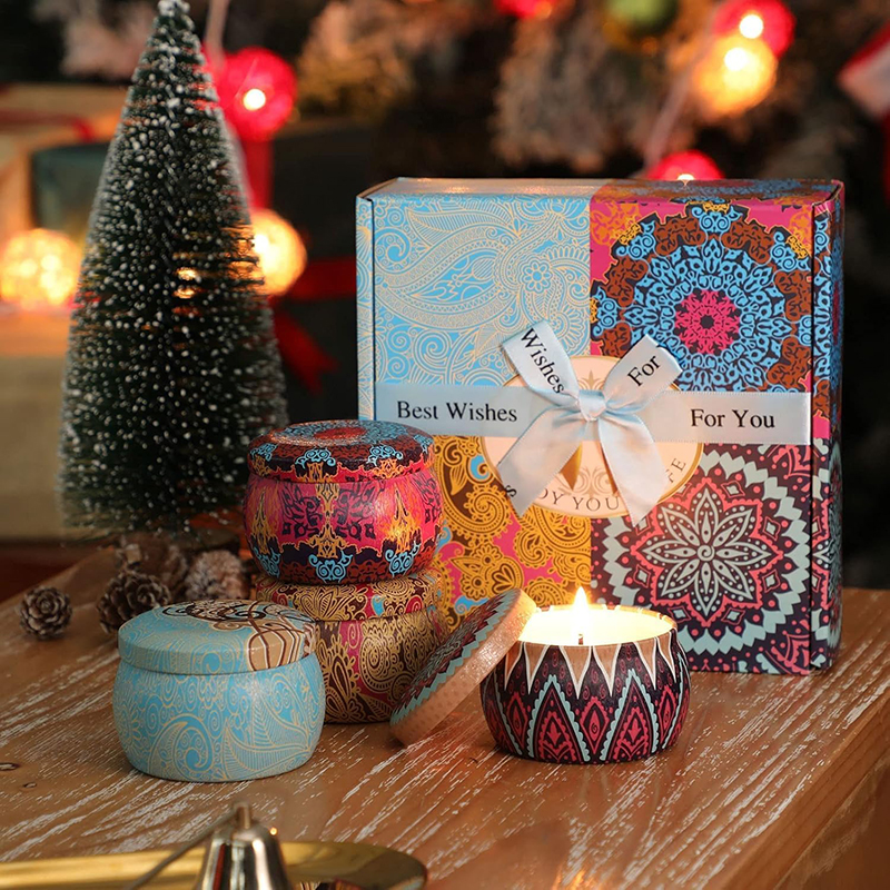 Picture of Lavender Scented Soy Candle Gift Set (4 Pcs) – Long Lasting Aromatherapy for Home