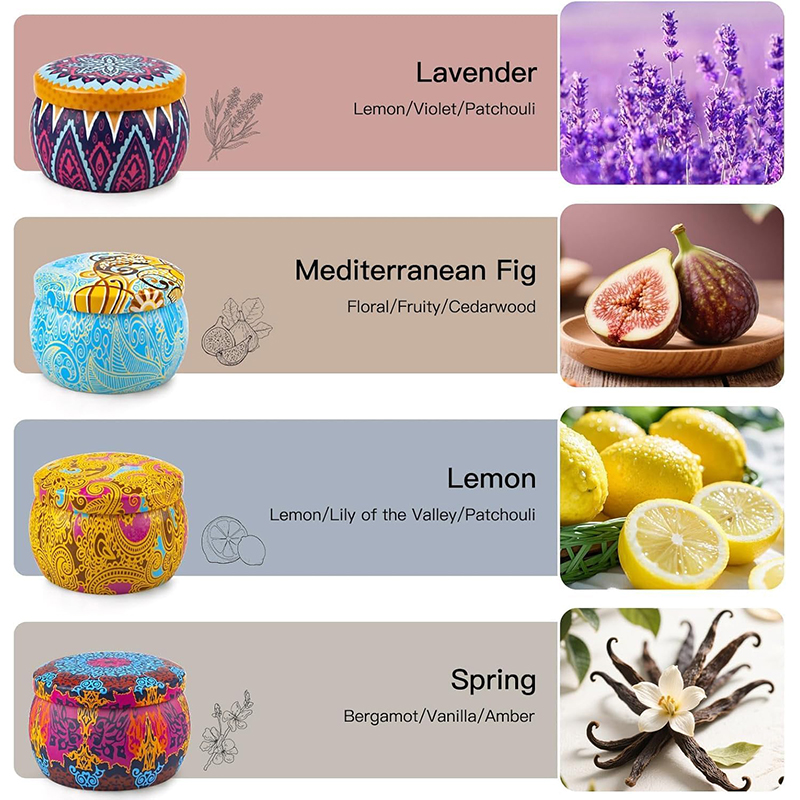 Picture of Lavender Scented Soy Candle Gift Set (4 Pcs) – Long Lasting Aromatherapy for Home