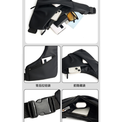 Picture of Mens Triangle Crossbody Bag Lightweight Waterproof Chest Shoulder Bag