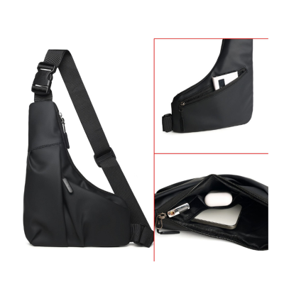 Picture of Mens Triangle Crossbody Bag Lightweight Waterproof Chest Shoulder Bag