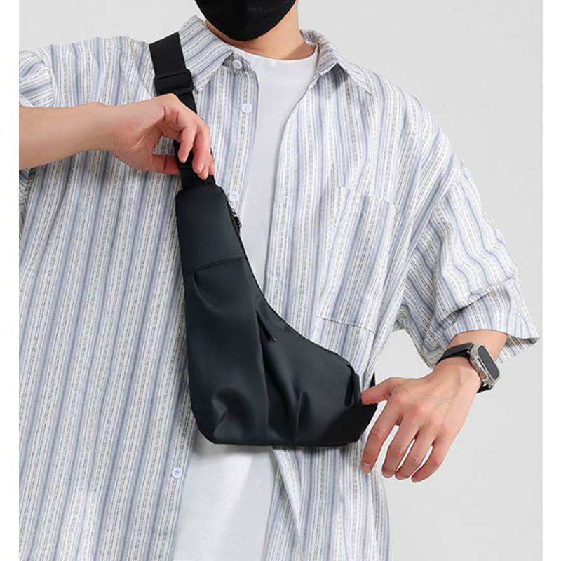 Picture of Mens Triangle Crossbody Bag Lightweight Waterproof Chest Shoulder Bag