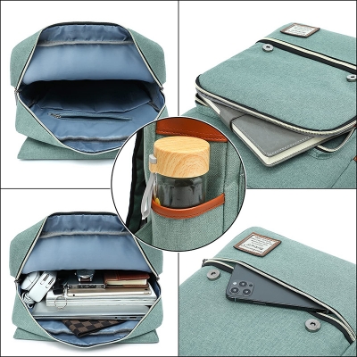 Picture of Vintage Laptop Backpack With USB Port For 15.6 Inch – Green